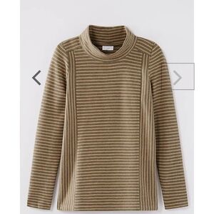 J.Jill Seamed Mock-Neck Sweatshirt Cotton Terry Top Size Large Petite